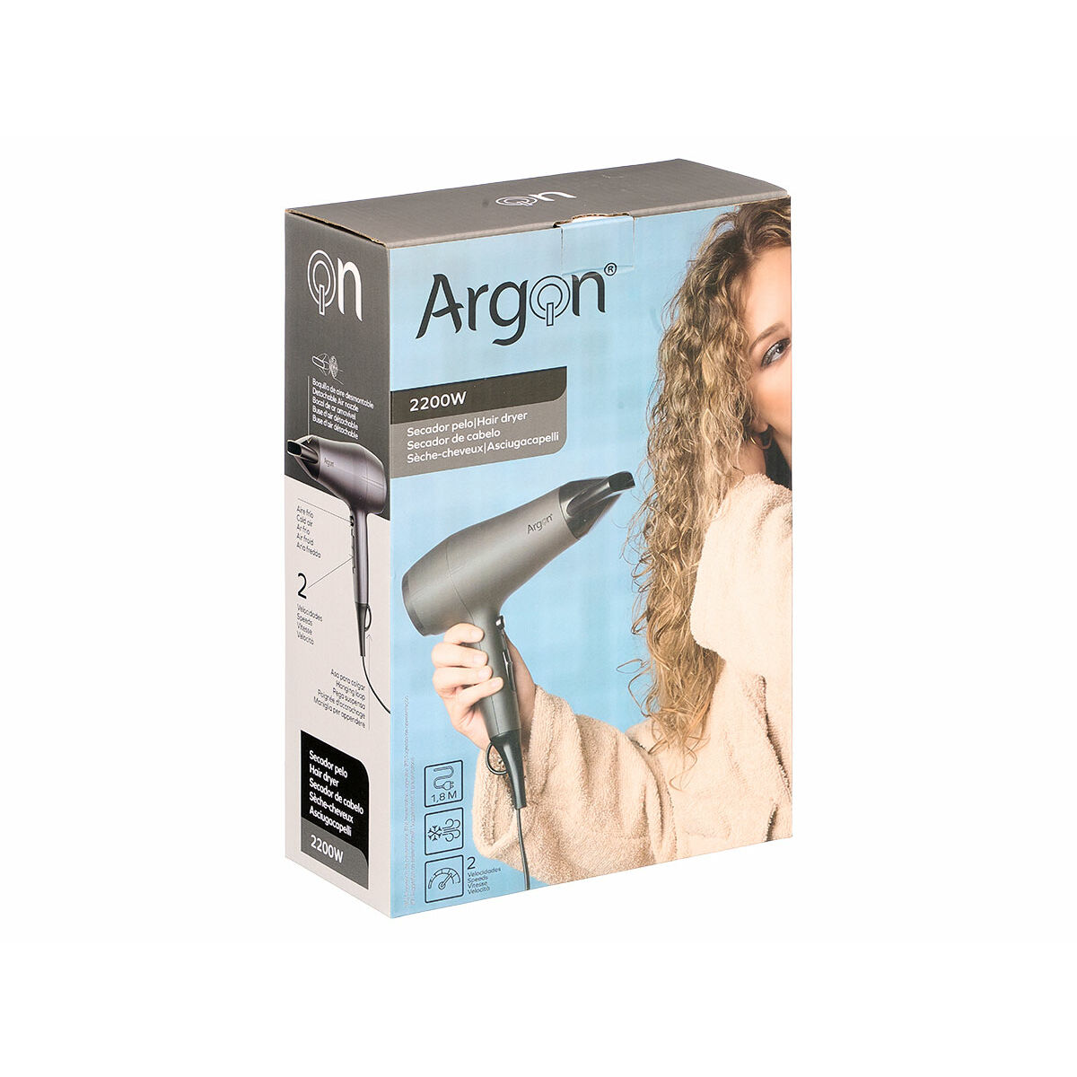 Hairdryer Argon Black Silver 2200 W