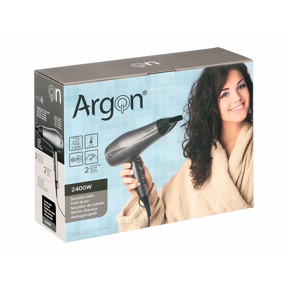 Hairdryer Argon Black Silver 2400 W