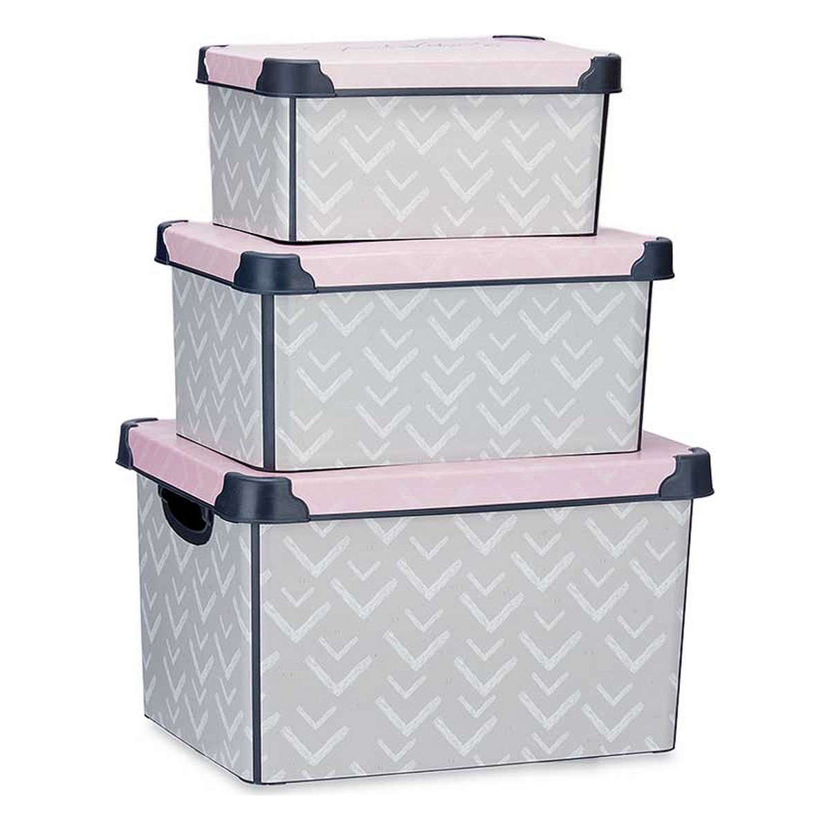 Set of Stackable Organising Boxes Kipit Vibes Plastic 29 x 23,5 x 39 cm Set of Stackable Organising Boxes Kipit Vibes Plastic 29 x 23,5 x 39 cm