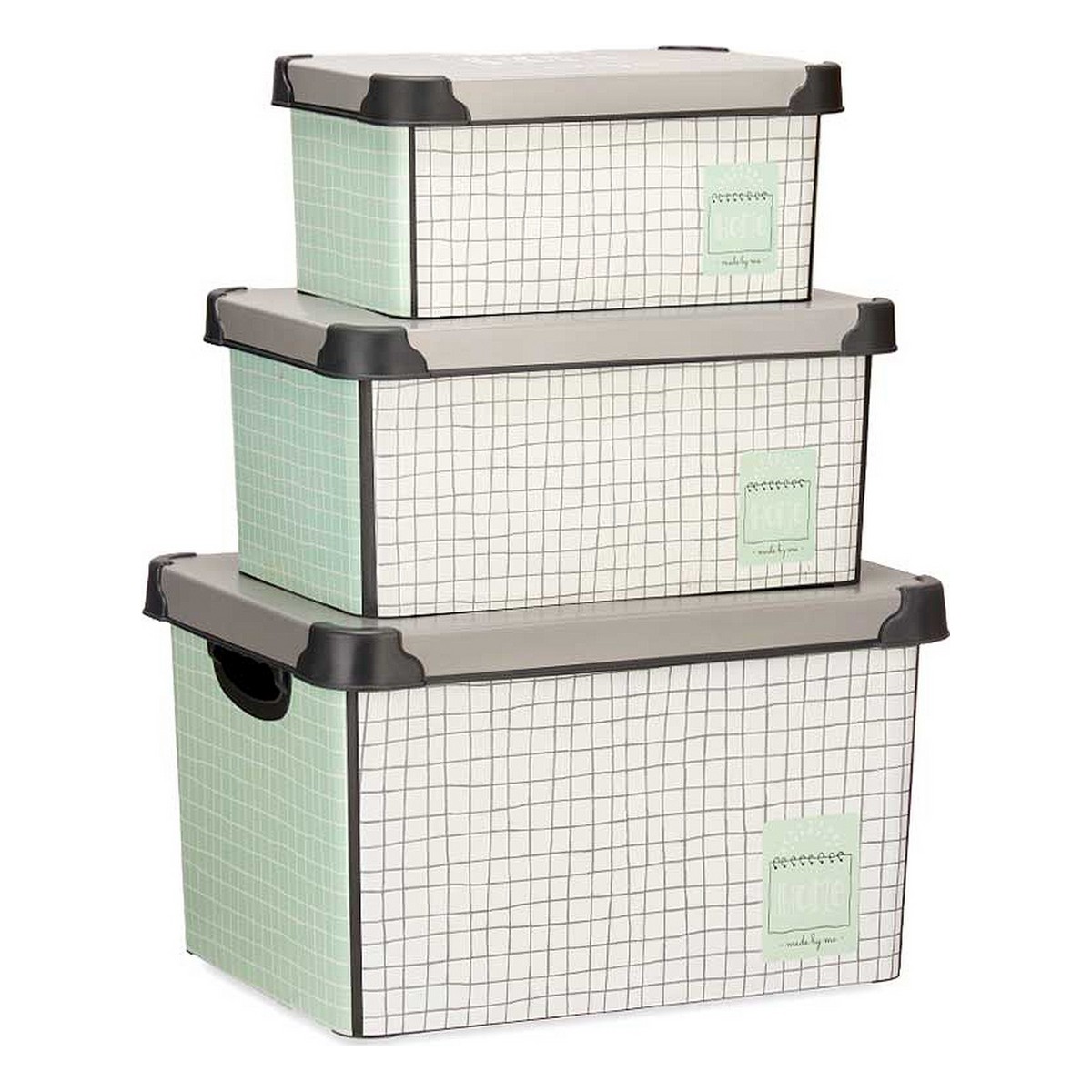 Set of Stackable Organising Boxes Kipit Home Plastic 29 x 23,5 x 39 cm Set of Stackable Organising Boxes Kipit Home Plastic 29 x 23,5 x 39 cm