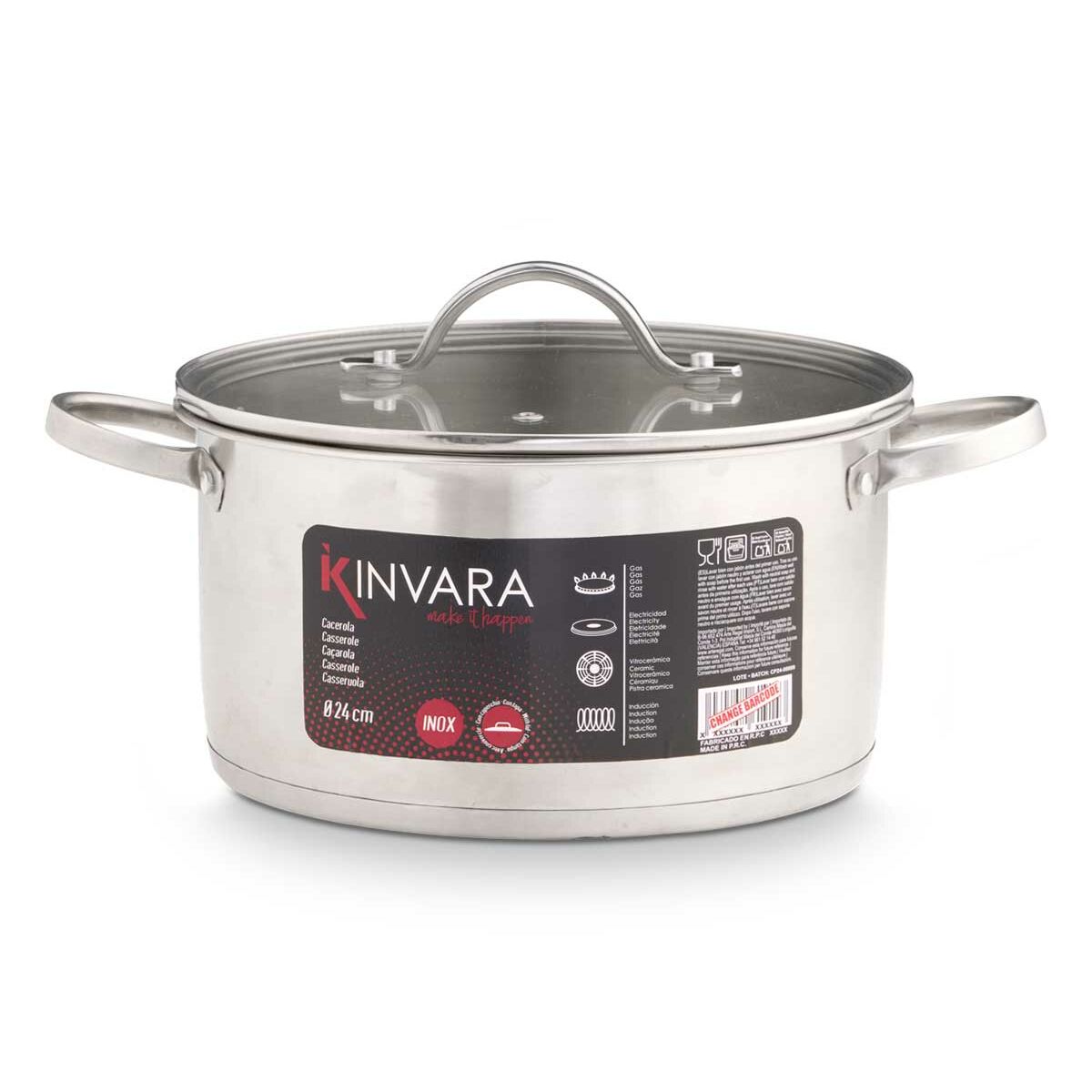 Casserole with lid Kinvara Silver 31,7 x 16,5 x 24 cm 30,5 x 14 x 23,5 cm 31 x 14 x 23,5 cm