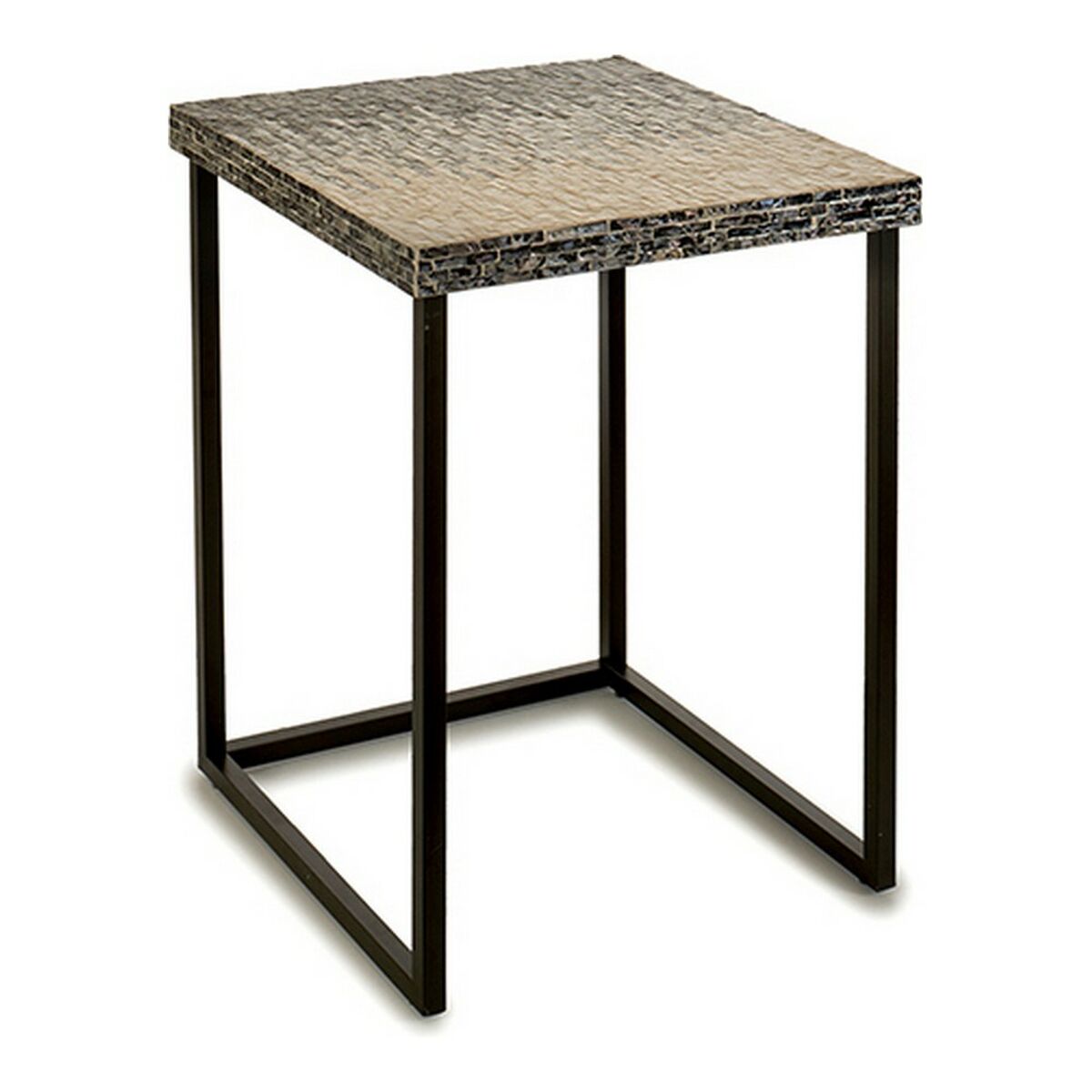 Side table Grey Metal Mother of pearl Particleboard (47 x 62 x 47 cm) Side table Grey Metal Mother of pearl Particleboard (47 x 62 x 47 cm)