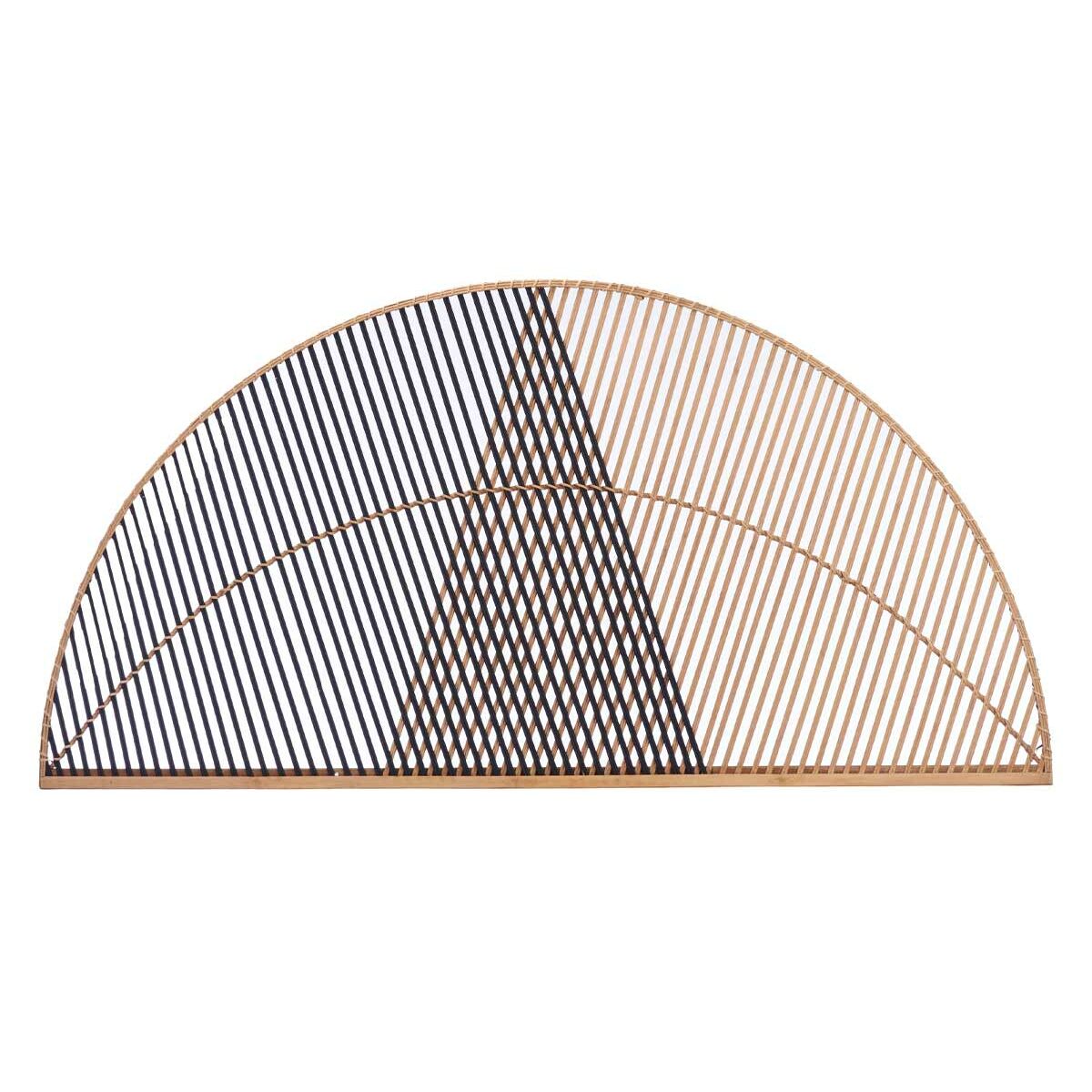 Headboard Triangle Brown Black Rattan 160 x 80,5 x 2 cm Headboard Triangle Brown Black Rattan 160 x 80,5 x 2 cm