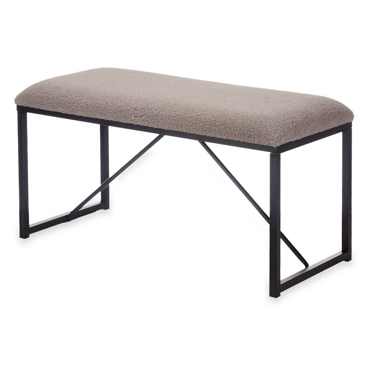 Bench Gift Decor TR23063-4 Brown Metal Cloth 81 x 42 x 38 cm Bench Gift Decor TR23063-4 Brown Metal Cloth 81 x 42 x 38 cm