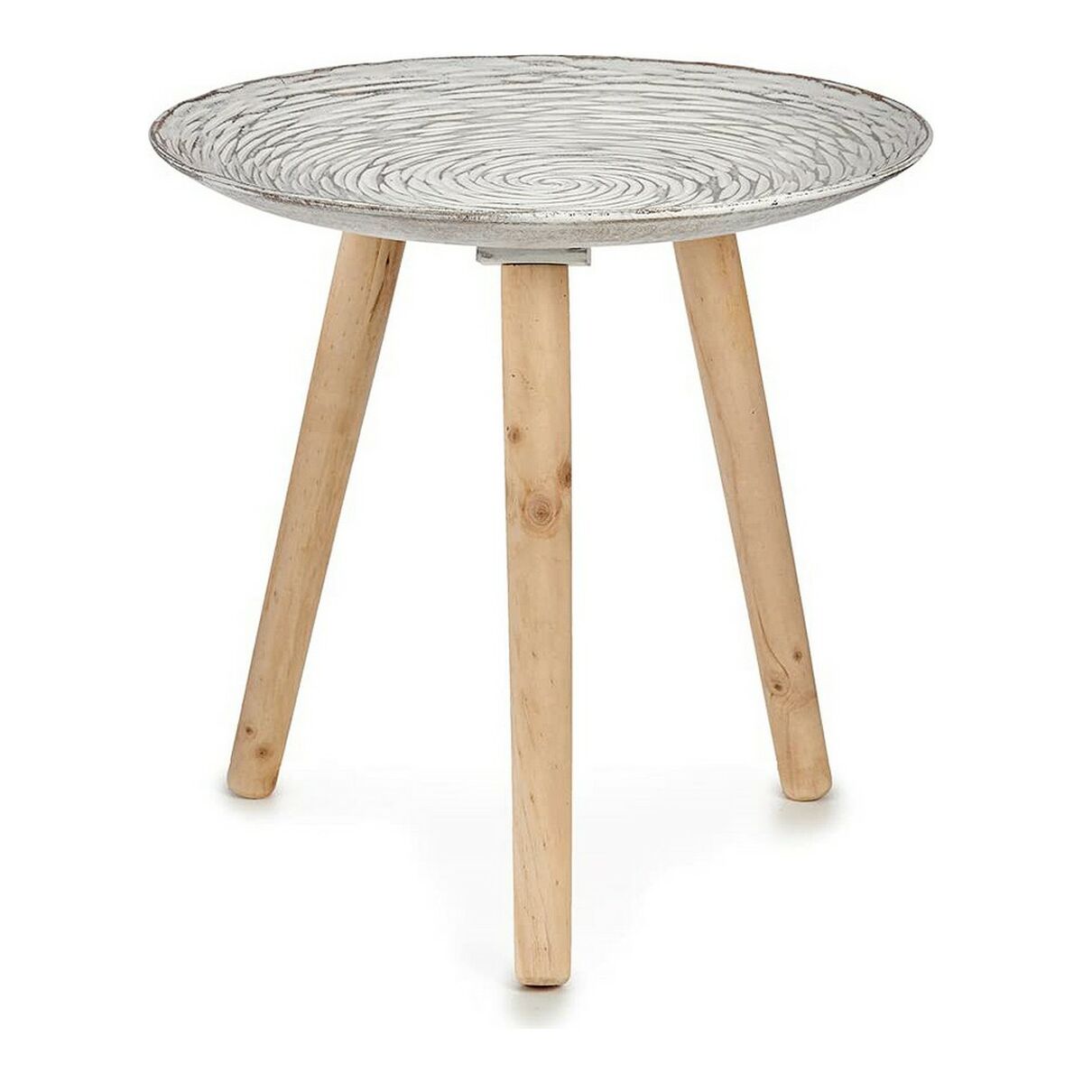 Side table Spirals 40 x 39 x 40 cm Wood Brown White Side table Spirals 40 x 39 x 40 cm Wood Brown White