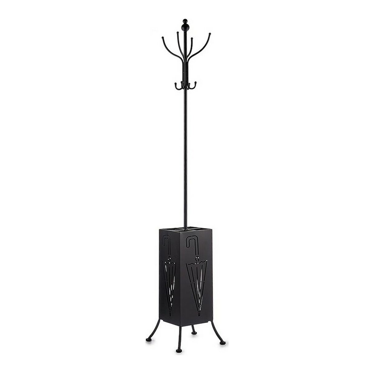 Coat rack Umbrella stand Black Metal (34 x 188 x 34 cm) Coat rack Umbrella stand Black Metal (34 x 188 x 34 cm)