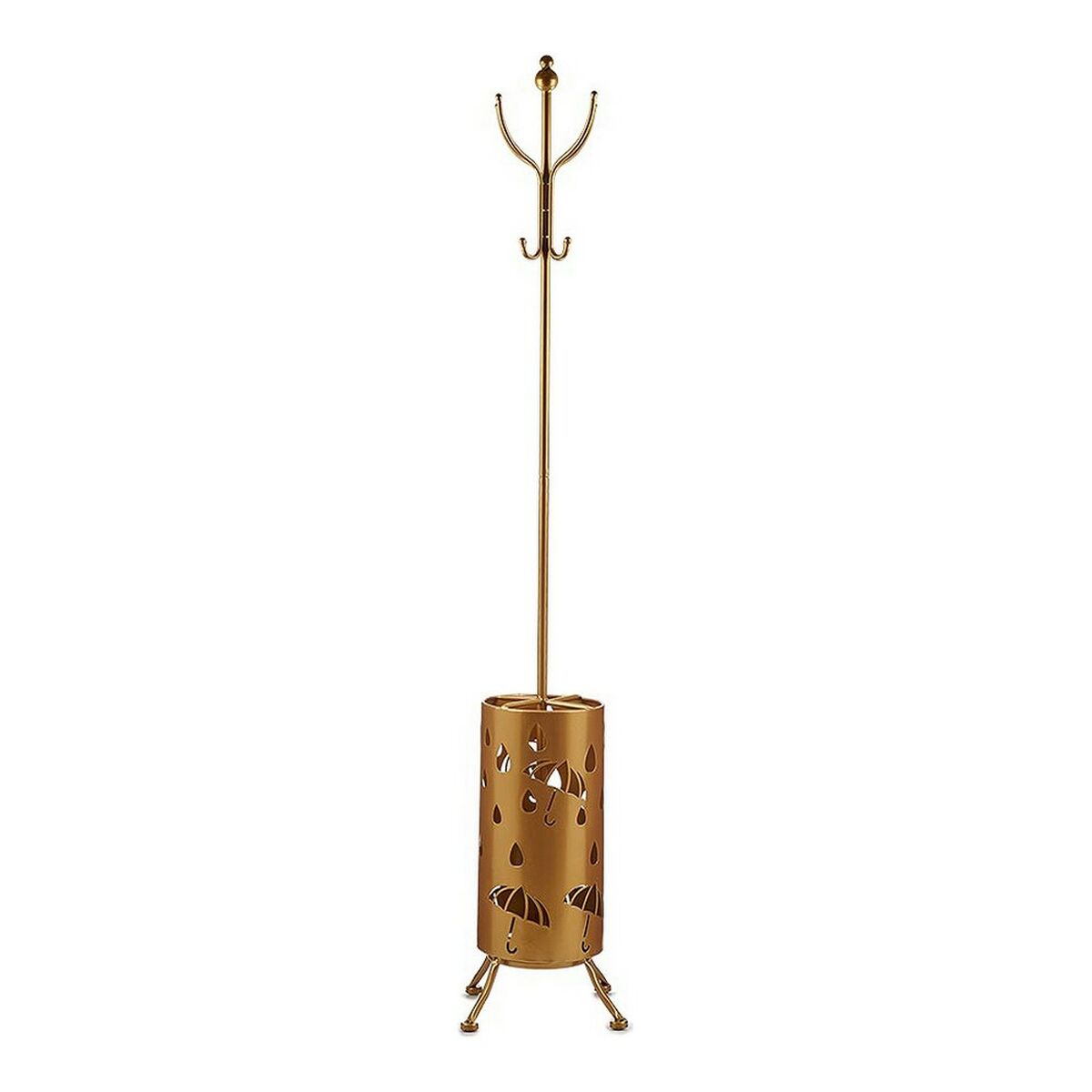 Coat rack Umbrella stand Golden Metal (44 x 185 x 44 cm) Coat rack Umbrella stand Golden Metal (44 x 185 x 44 cm)