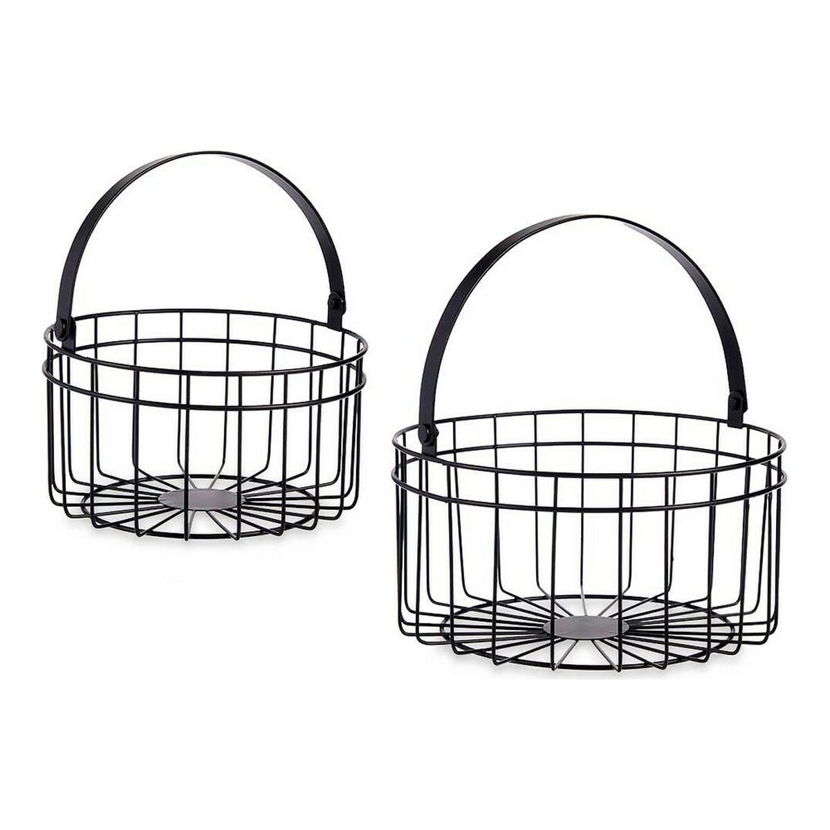 Basket Black Metal 25 x 27 x 25 cm (2 pcs) Basket Black Metal 25 x 27 x 25 cm (2 pcs)