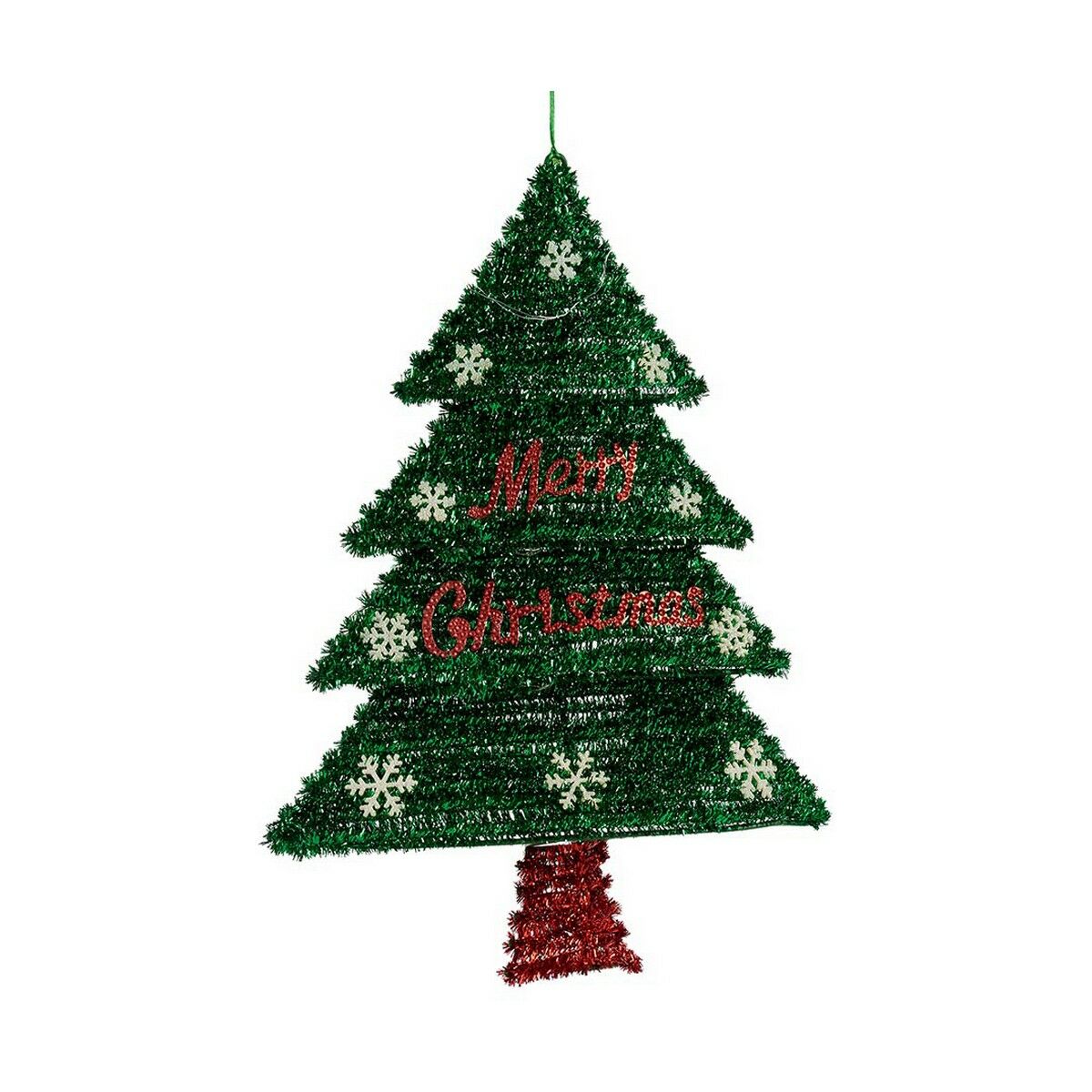 Decoration Christmas Tree 44 x 58,8 x 7 cm Red Silver Green Plastic polypropylene Decoration Christmas Tree 44 x 58,8 x 7 cm Red Silver Green Plastic polypropylene