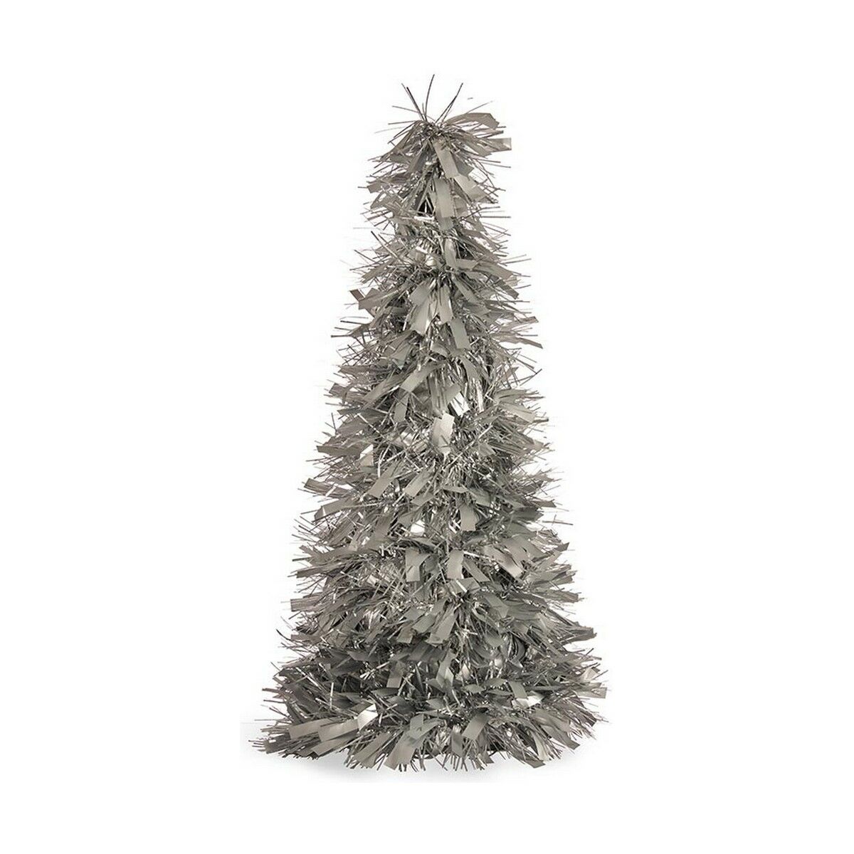 Christmas Tree Matt Tinsel 18 x 18 x 45,5 cm Silver Plastic polypropylene Christmas Tree Matt Tinsel 18 x 18 x 45,5 cm Silver Plastic polypropylene
