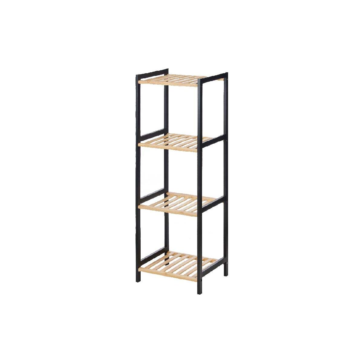 Bathroom Shelves Berilo WR5503-4-459 Black Natural 35 x 30 x 100 cm Bathroom Shelves Berilo WR5503-4-459 Black Natural 35 x 30 x 100 cm