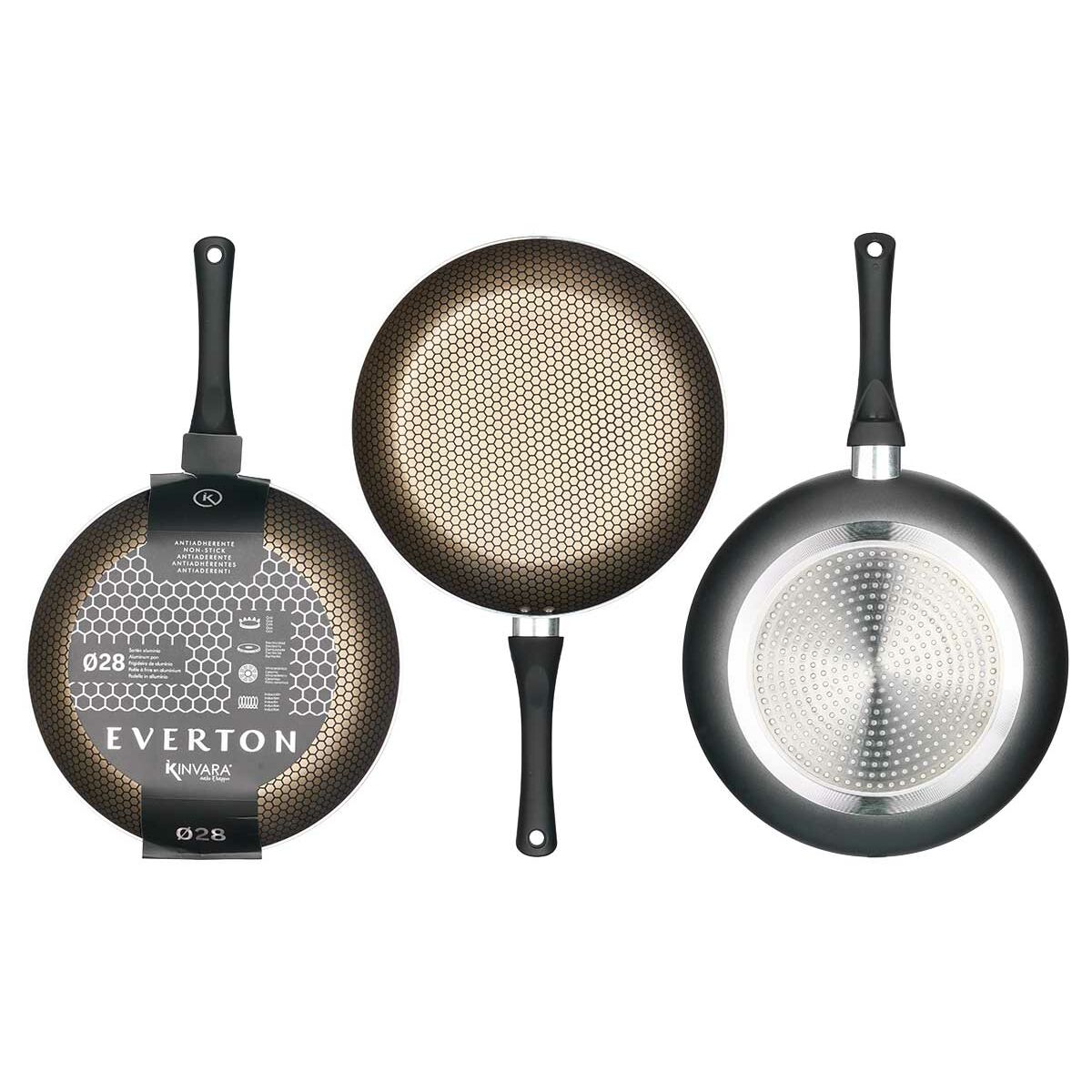 Non-stick frying pan Kinvara 12 Black Aluminium Bakelite 28 cm Induction