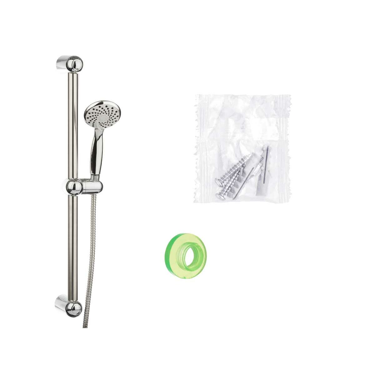 Shower Set Berilo 168 White Silver Metal Shower Set Berilo 168 White Silver Metal