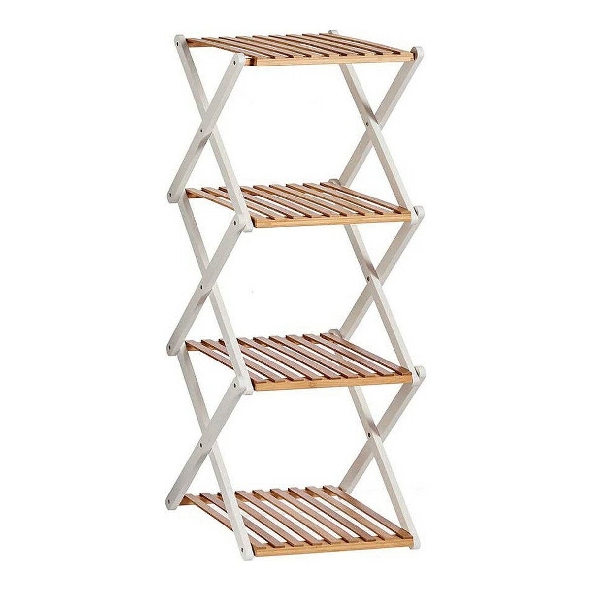 Shelves Brown White Foldable Wood (32 x 96 x 39 cm) Shelves Brown White Foldable Wood (32 x 96 x 39 cm)