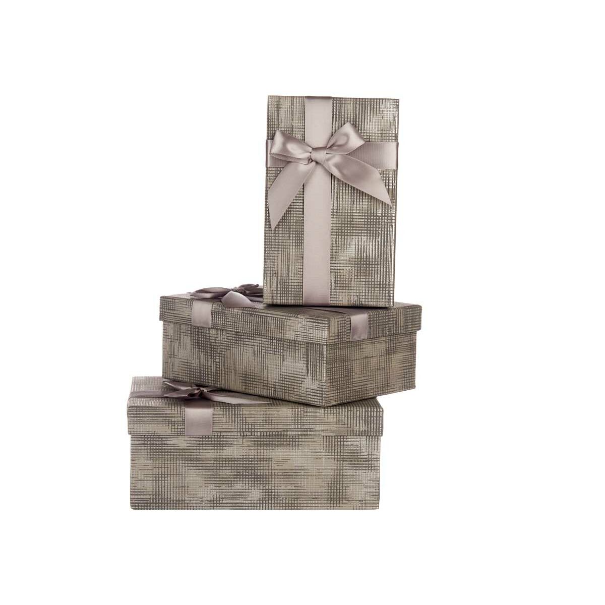 Set of decorative boxes Pincello 137 Anthracite Cardboard Stripes Lasso 3 Pieces Set of decorative boxes Pincello 137 Anthracite Cardboard Stripes Lasso 3 Pieces