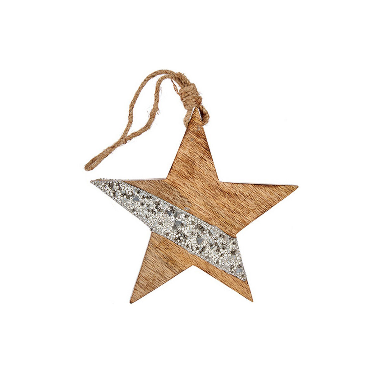 Christmas bauble Star 17 x 2,5 x 34 cm Silver Wood Christmas bauble Star 17 x 2,5 x 34 cm Silver Wood