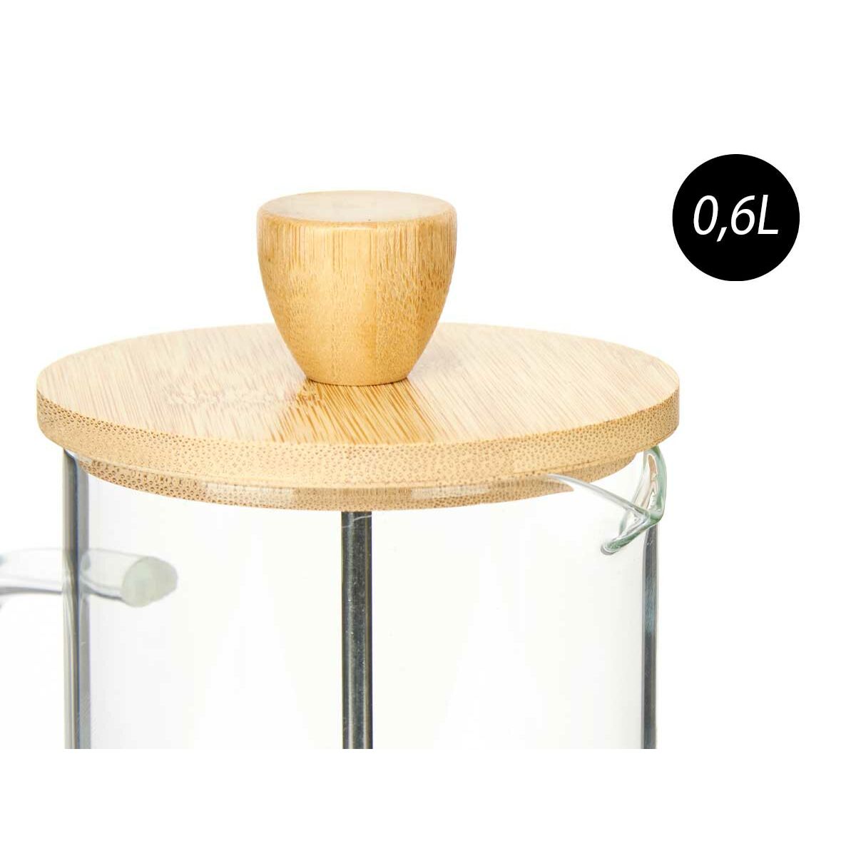 Teapot Vivalto SW8132 600ML Natural Bamboo Borosilicate Glass 600 ml