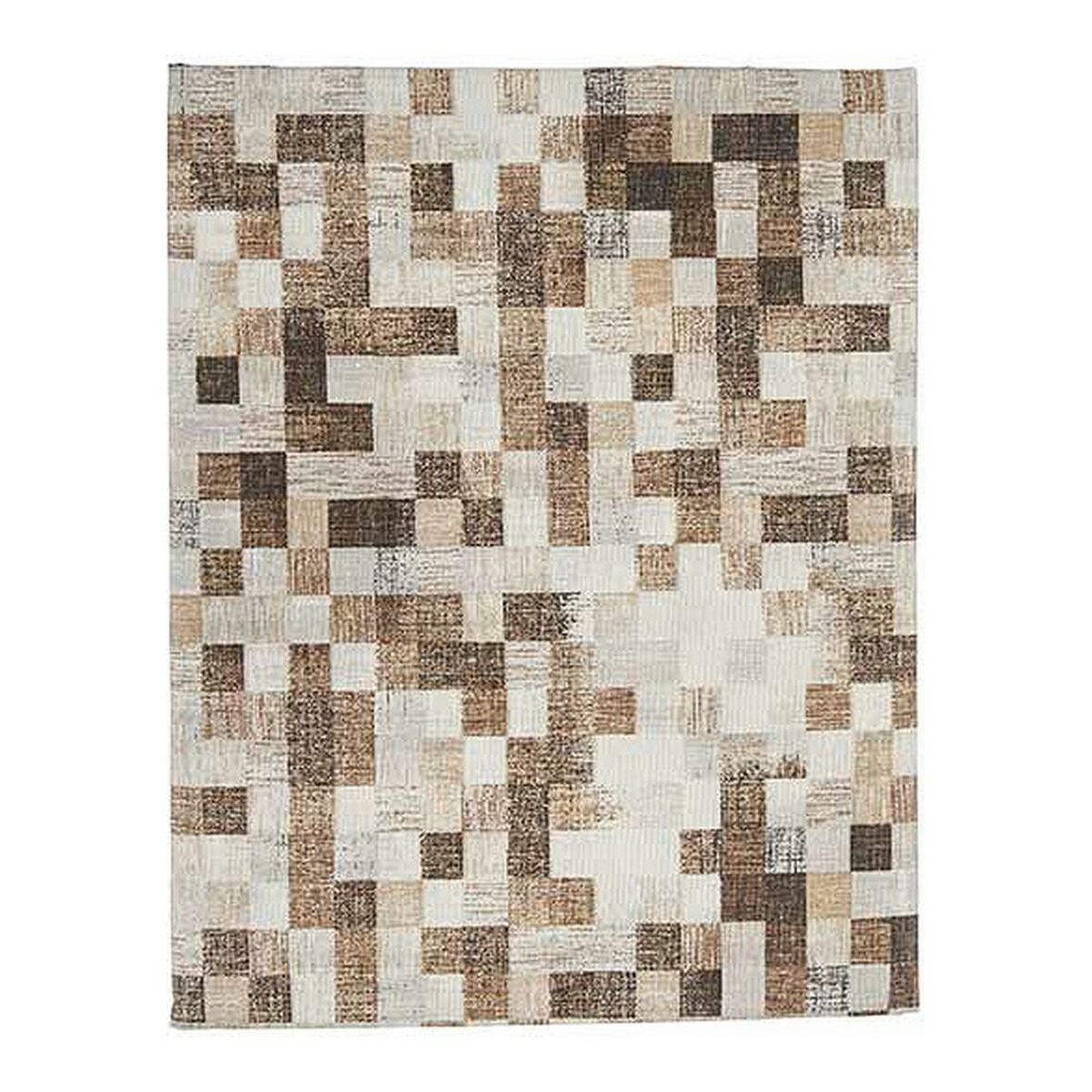 Tablecloth Kinvara CUADROS-B Beige Thin canvas