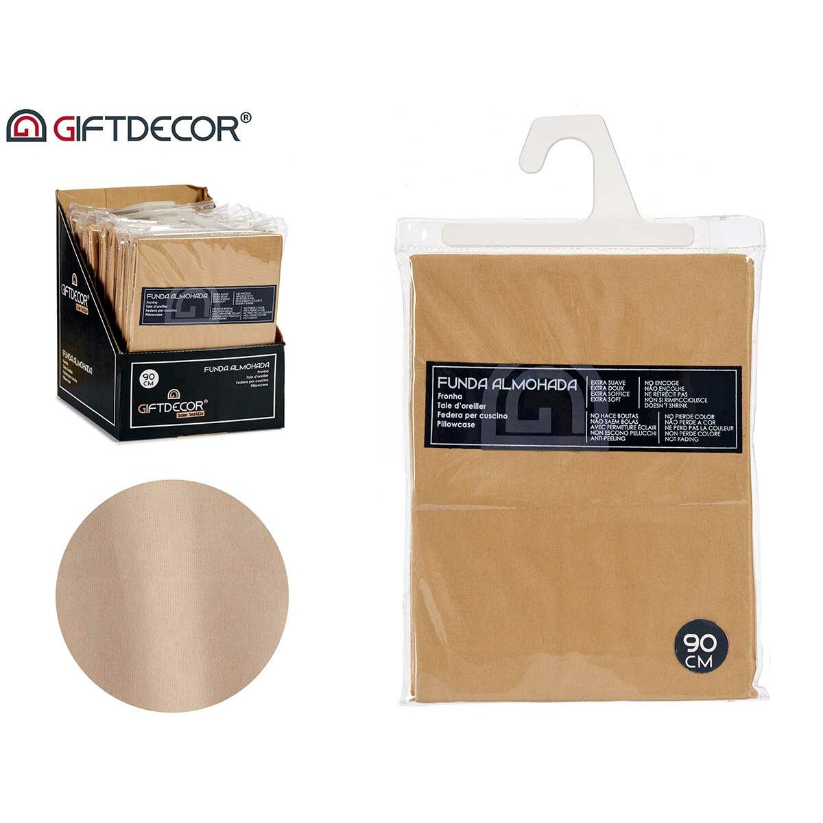 Pillowcase Beige 45 x 0,3 x 90 cm 45 x 0,2 x 70 cm