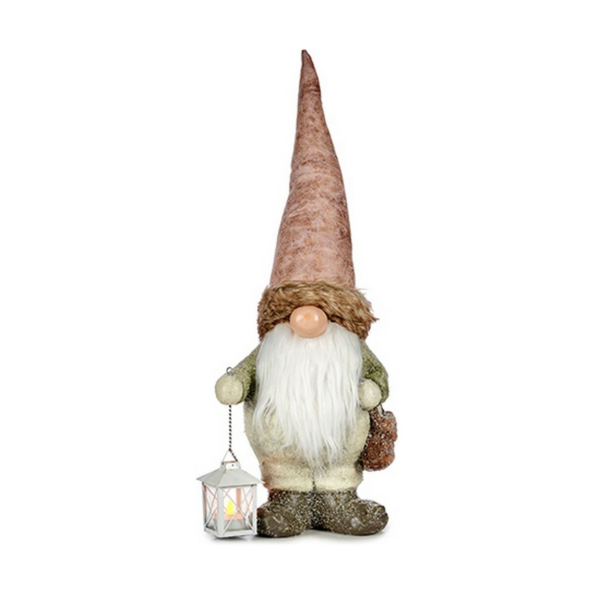 Decorative Figure Light Lantern Goblin 17 x 63 x 24,5 cm Pink White Green Resin
