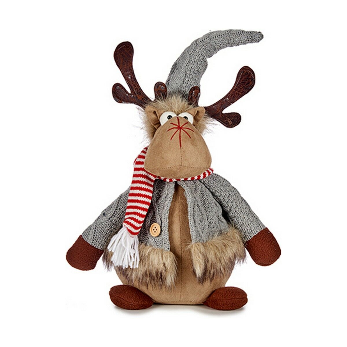 Christmas Reindeer Grey Brown 15 x 43 x 19 cm Christmas Reindeer Grey Brown 15 x 43 x 19 cm