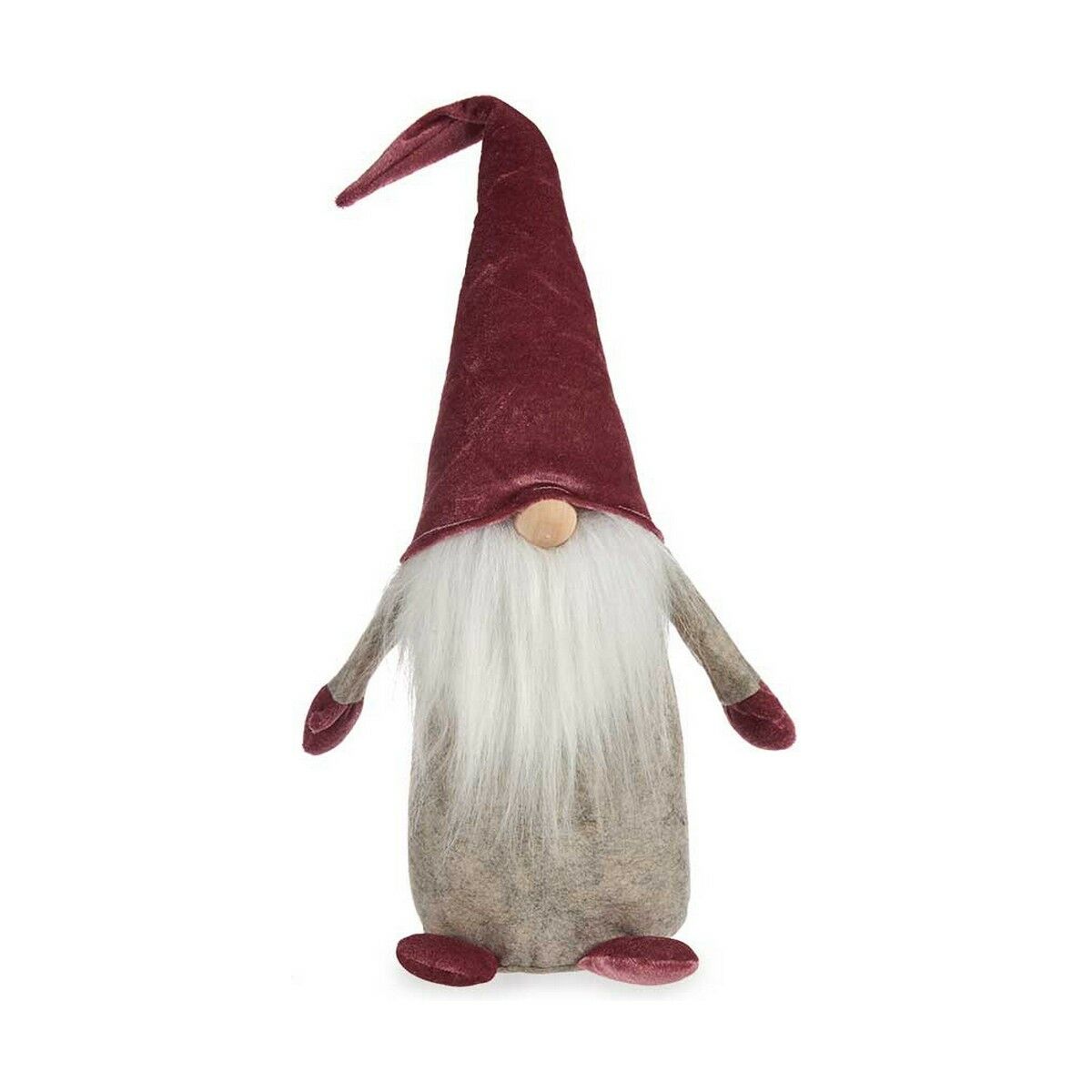 Decorative Figure Gnome Grey Maroon White Wood Sand 14 x 48 x 17,5 cm Decorative Figure Gnome Grey Maroon White Wood Sand 14 x 48 x 17,5 cm