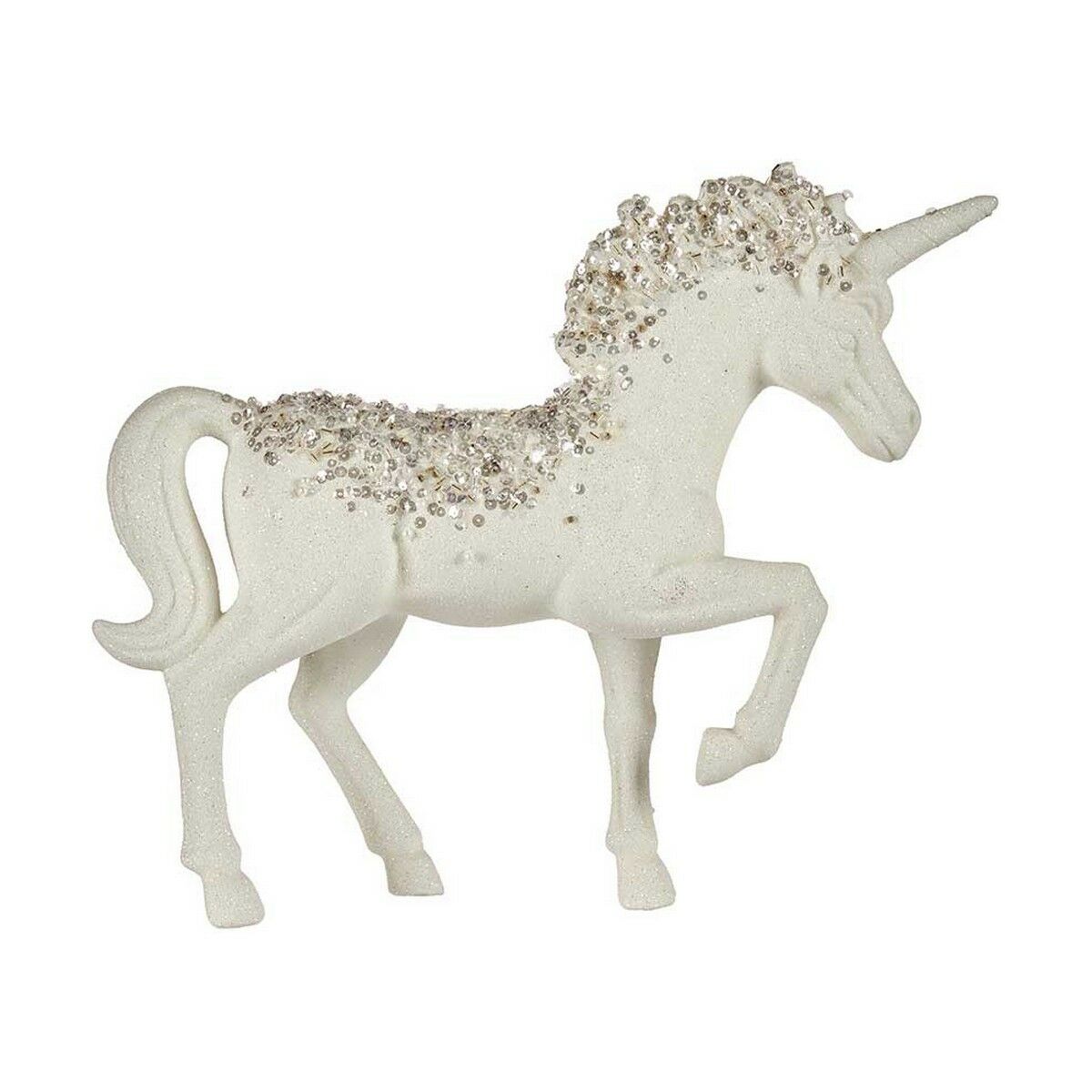Decorative Figure Unicorn 9,5 x 31 x 40 cm White Plastic Decorative Figure Unicorn 9,5 x 31 x 40 cm White Plastic