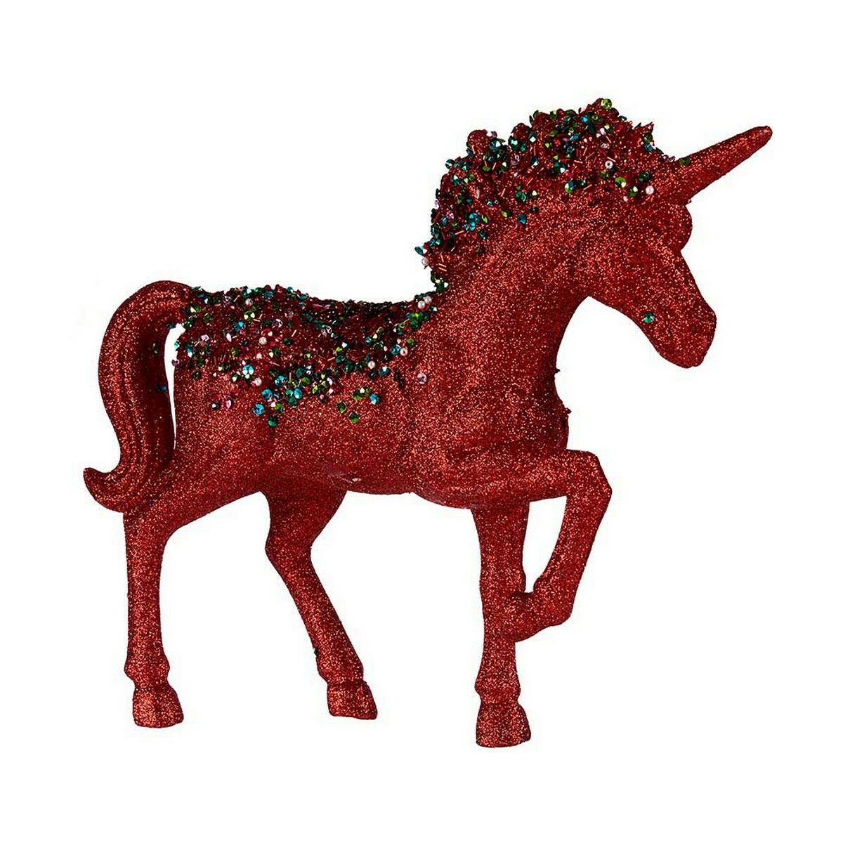 Decorative Figure Unicorn 9,5 x 31 x 40 cm Red Blue Plastic Decorative Figure Unicorn 9,5 x 31 x 40 cm Red Blue Plastic
