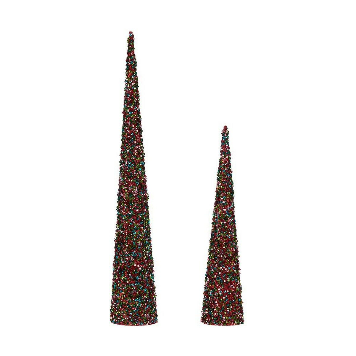 Decoration Christmas Cones Sequins Blue Fuchsia Plastic Decoration Christmas Cones Sequins Blue Fuchsia Plastic