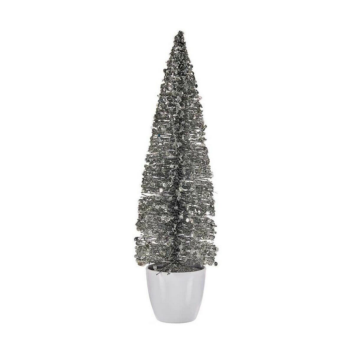Christmas Tree Large 10 x 38 x 10 cm Silver White Plastic Christmas Tree Large 10 x 38 x 10 cm Silver White Plastic