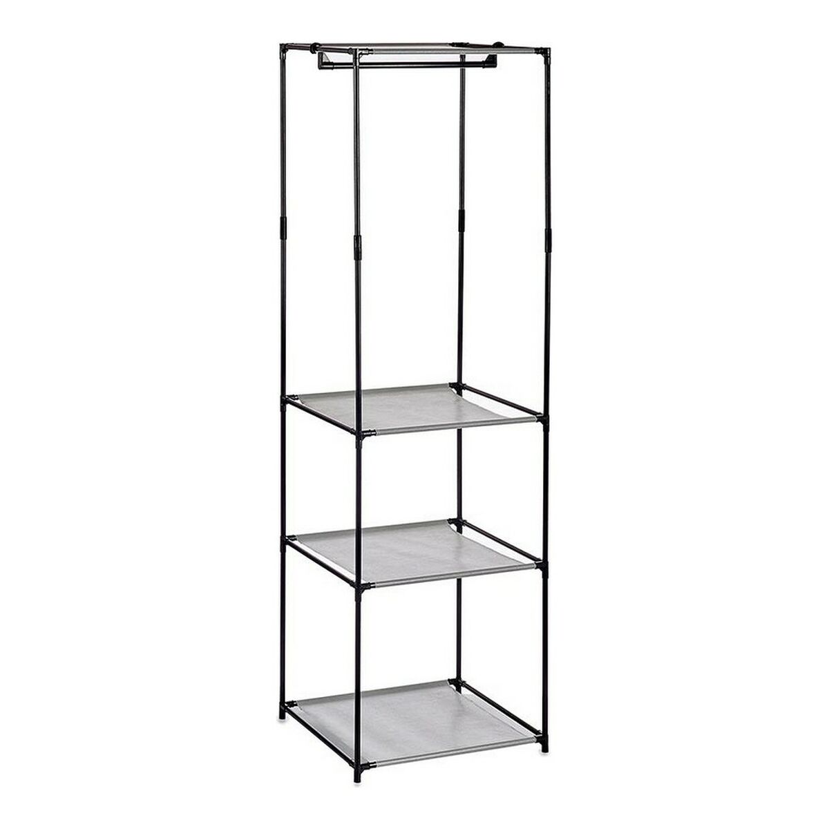 Wardrobe Kipit WR4205NB Black Grey Iron Plastic 43,5 x 160 x 50 cm Wardrobe Kipit WR4205NB Black Grey Iron Plastic 43,5 x 160 x 50 cm