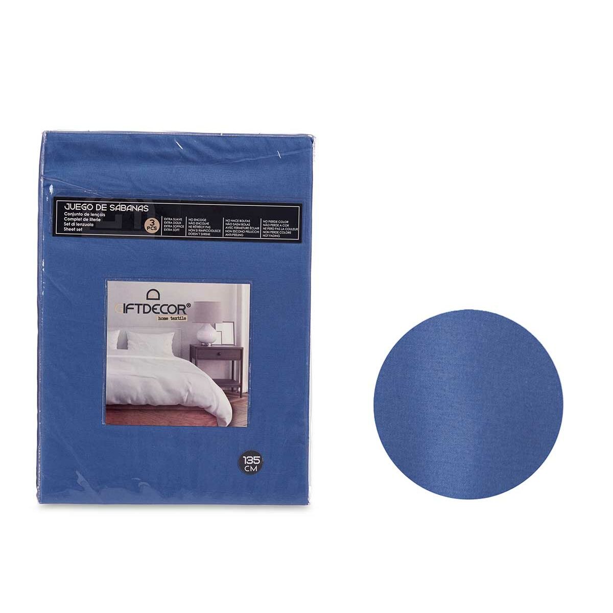 Bedding set Blue Double 3 Pieces Bedding set Blue Double 3 Pieces