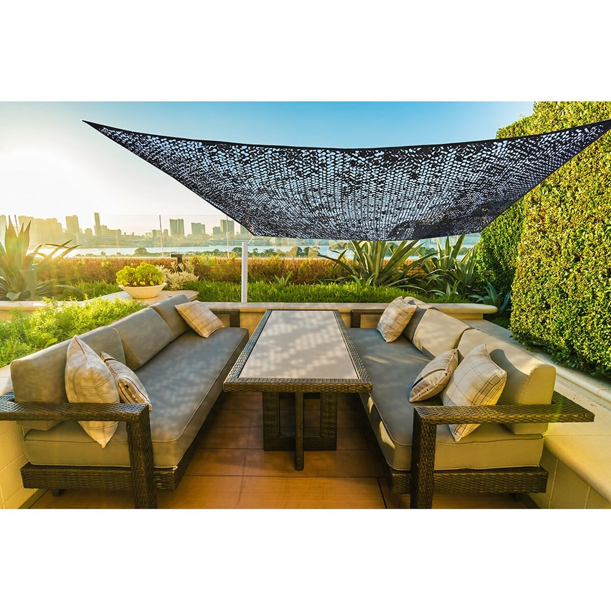 Rectangular Shade Sail Faura Black 3 x 4 m Reversible Camouflage Rectangular Shade Sail Faura Black 3 x 4 m Reversible Camouflage