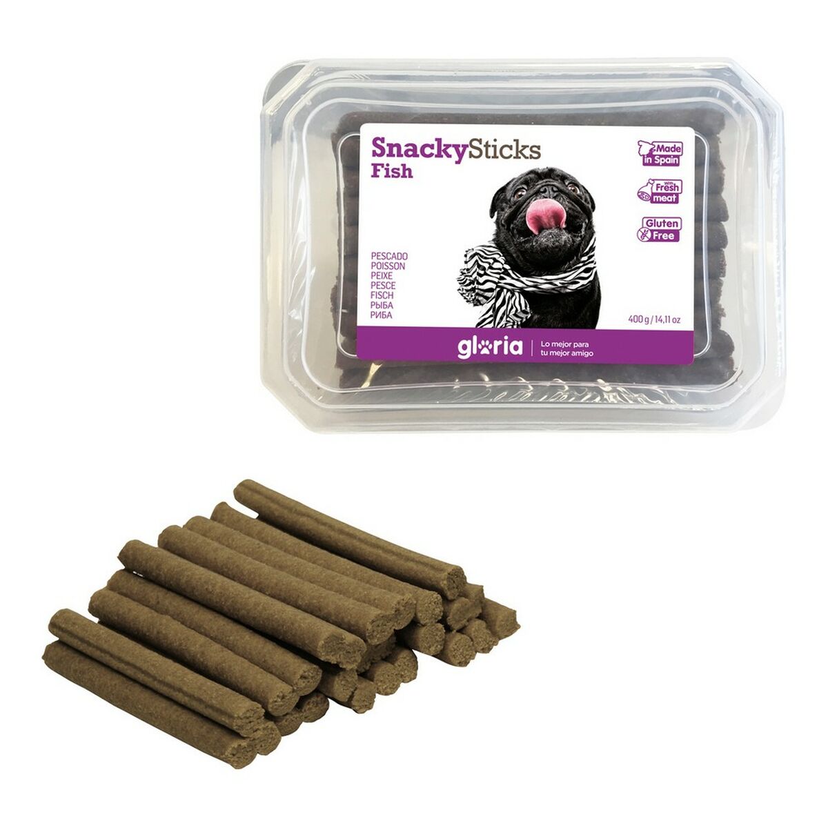 Dog Snack Gloria Snackys Sticks Fish Small bars (350 g) Dog Snack Gloria Snackys Sticks Fish Small bars (350 g)