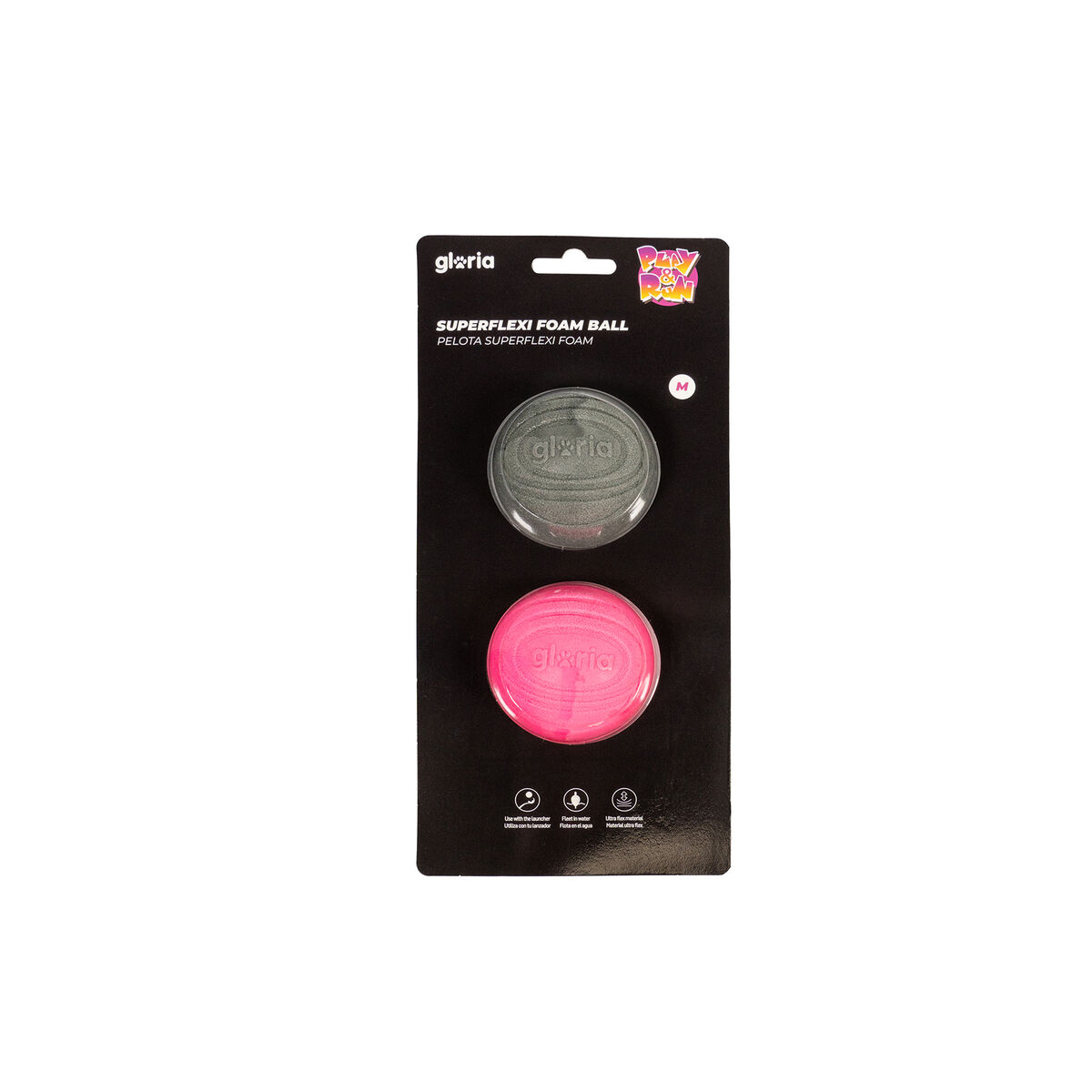 Pet Ball Gloria PLAY AND RUN Grey Foam TPR M 6,35 cm 2 Units Pet Ball Gloria PLAY AND RUN Grey Foam TPR M 6,35 cm 2 Units