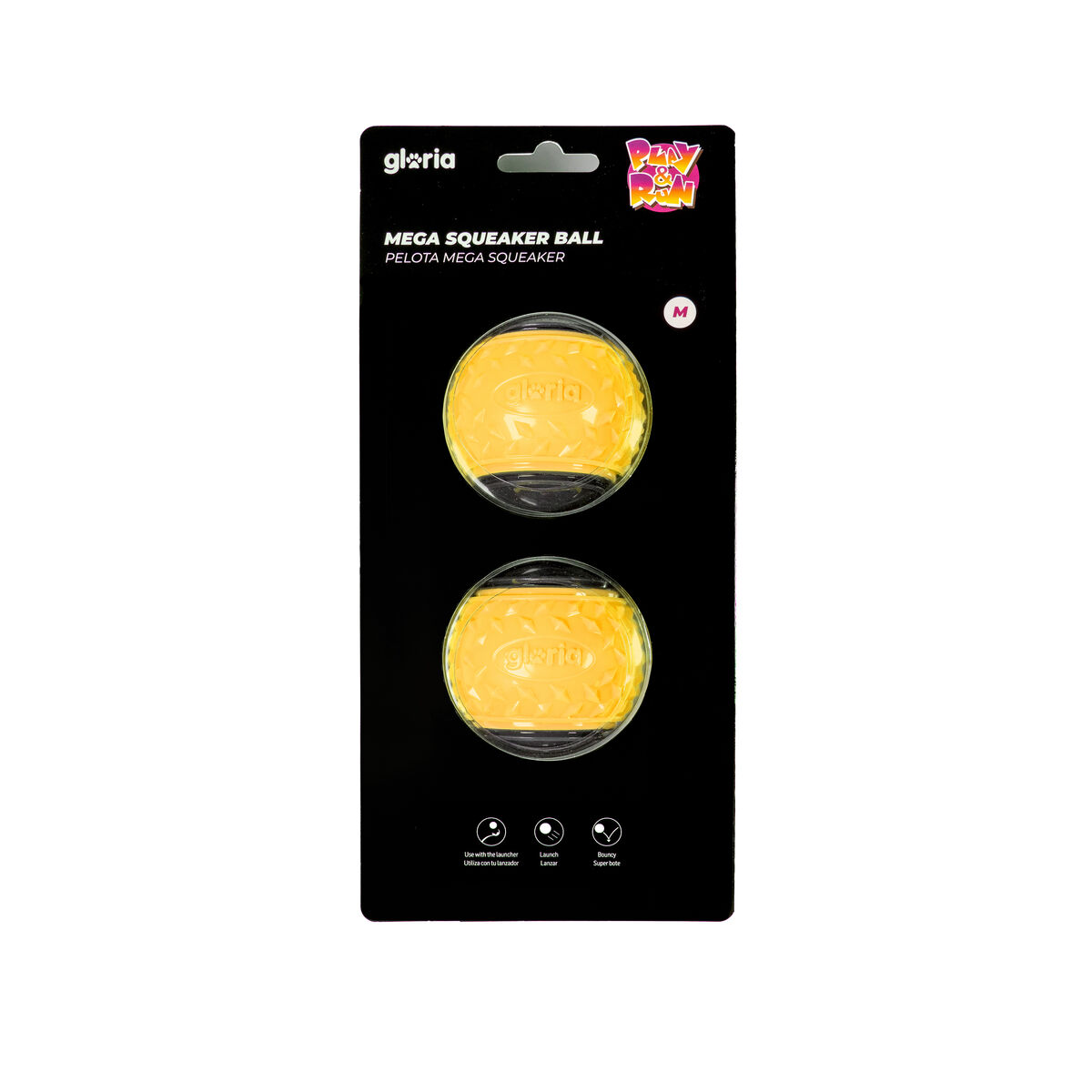 Pet Ball Gloria PLAY AND RUN Yellow TPR M 6,35 cm 2 Units Pet Ball Gloria PLAY AND RUN Yellow TPR M 6,35 cm 2 Units