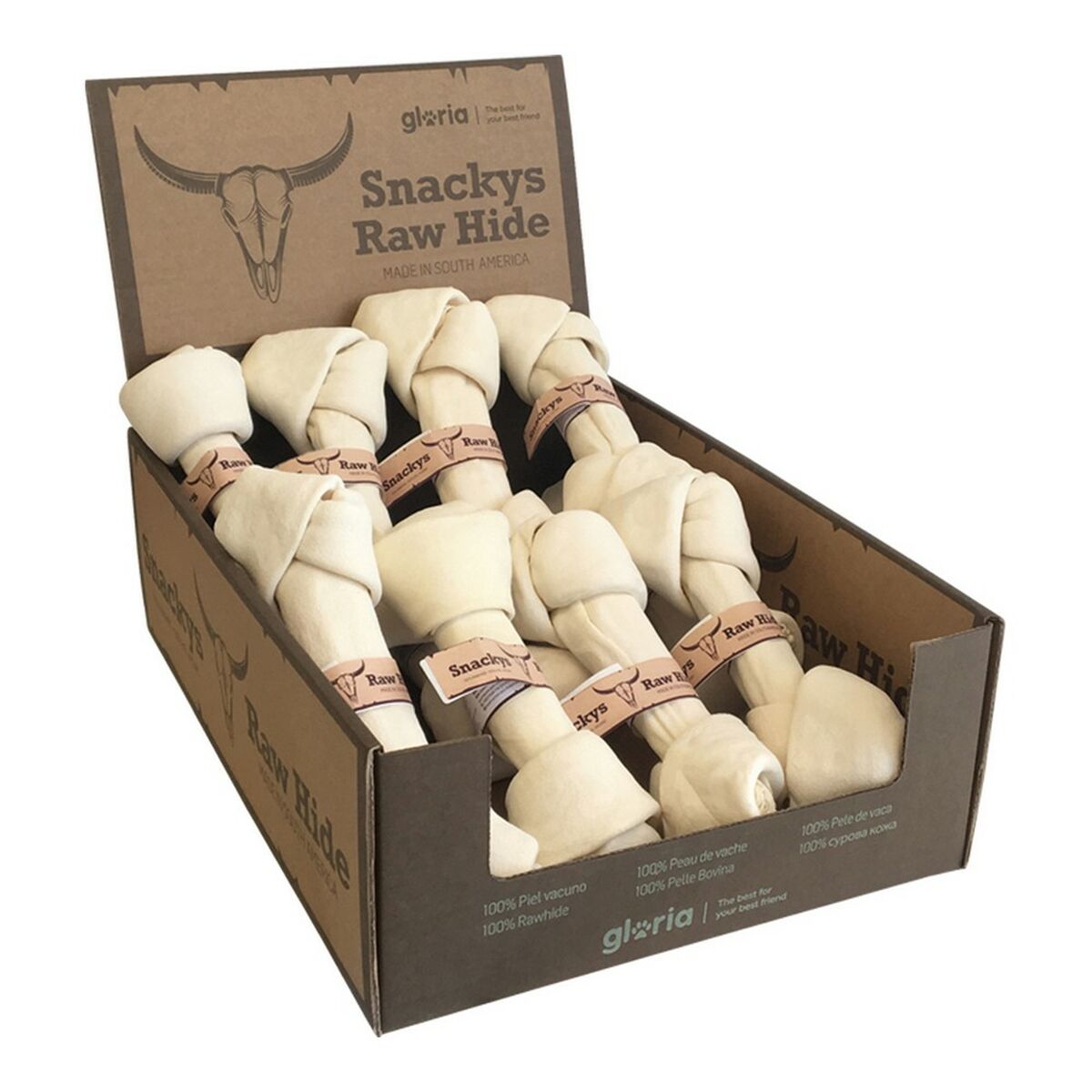 Dog Snack Gloria Rawhide Knot Chewy 12 Units Dog Snack Gloria Rawhide Knot Chewy 12 Units