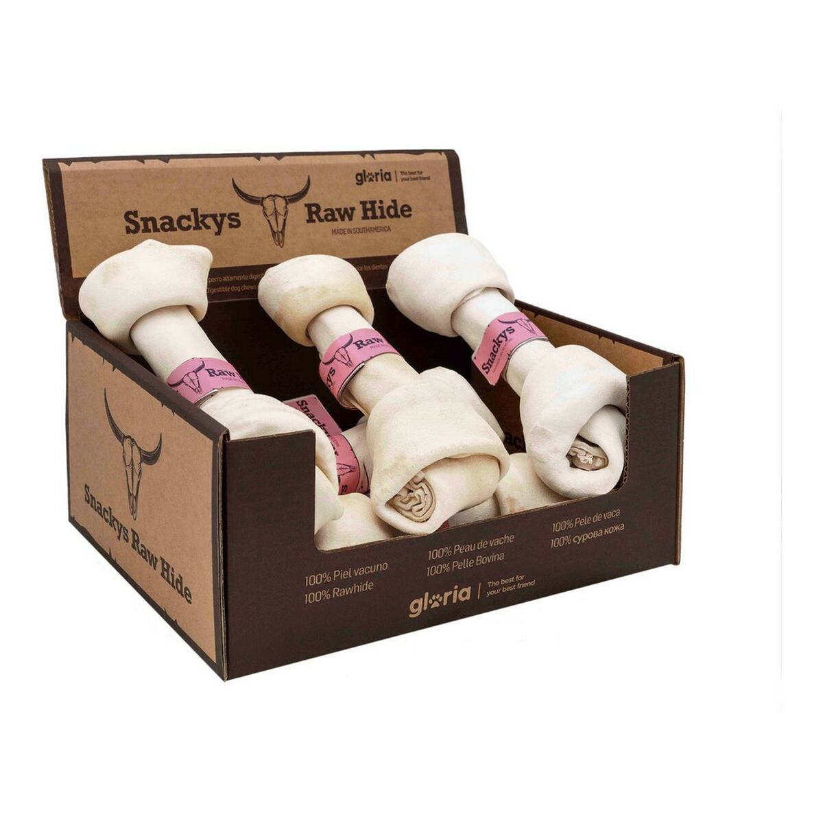 Dog Snack Gloria Snackys Rawhide 20-23 cm Knot 6 Units Dog Snack Gloria Snackys Rawhide 20-23 cm Knot 6 Units