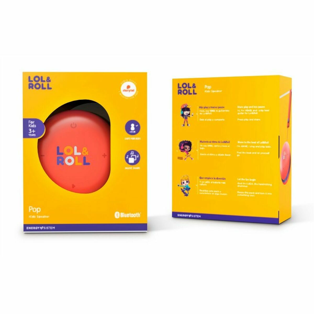 Portable Bluetooth Speakers Energy Sistem Lol&Roll Pop Orange 5 W