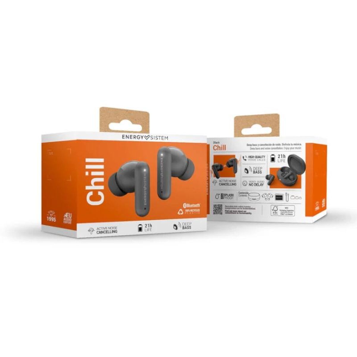 Wireless Earphones with Charging Case Energy Sistem 459919 Black