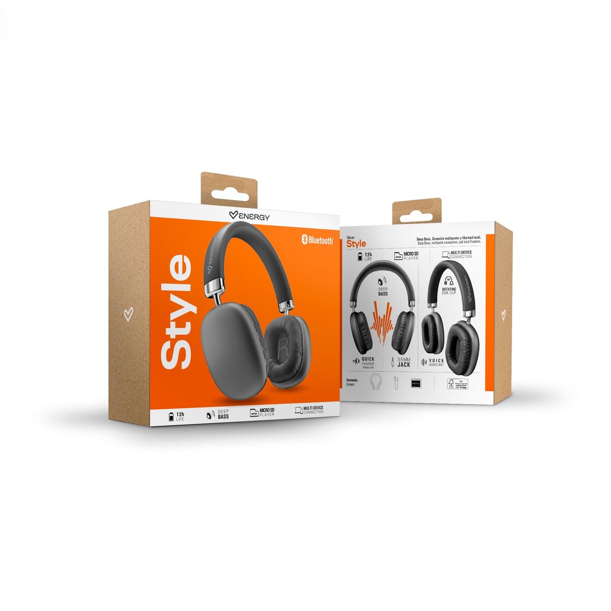 Headphones with Headband Energy Sistem 490035 Black