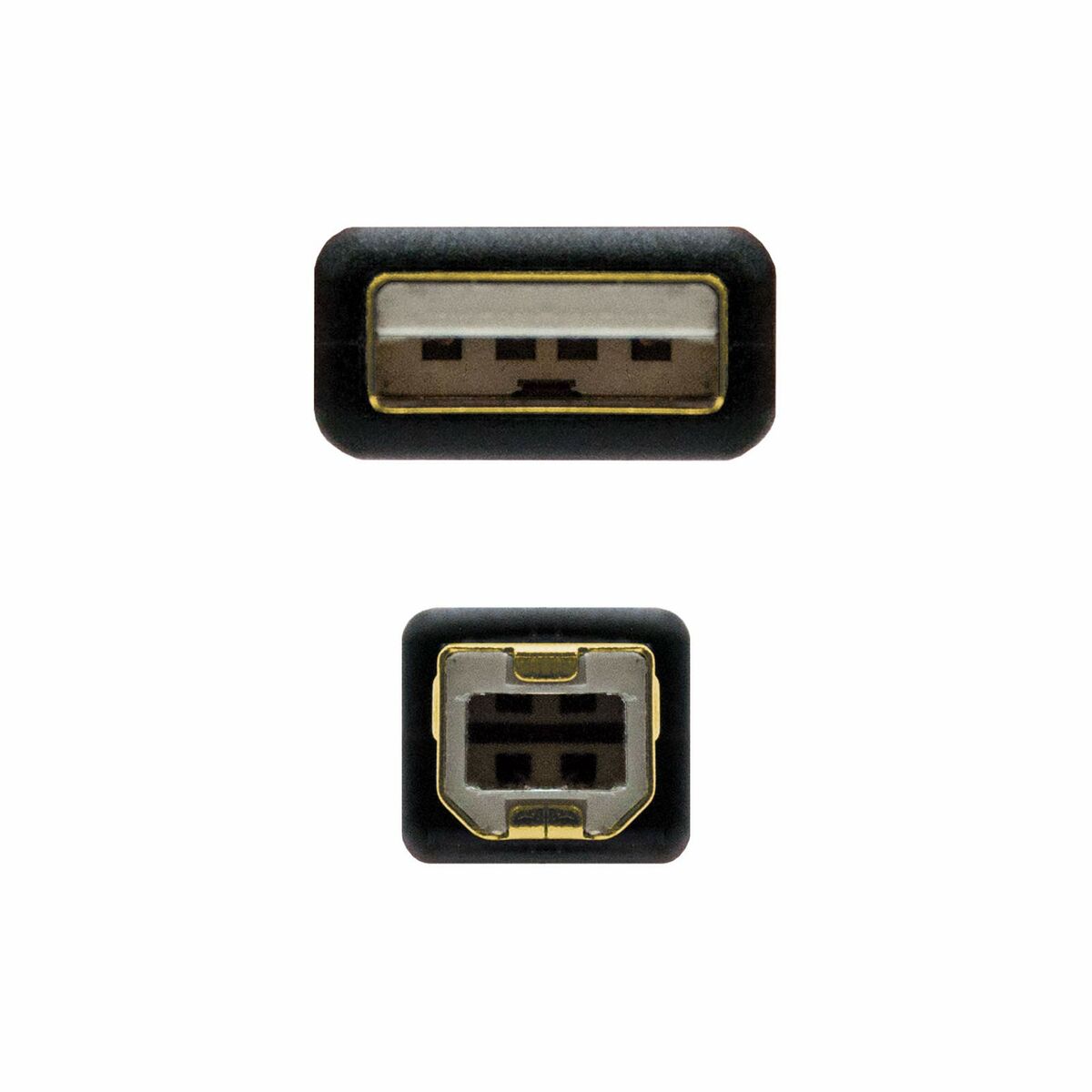 USB 2.0 A to USB B Cable NANOCABLE 10.01.1203 Black 3 m (1 Unit)