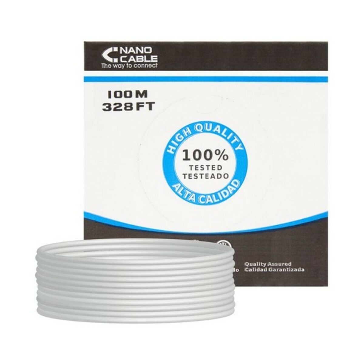 RJ45 CAT 5e UTP Cable NANOCABLE 10.20.0302-FLEX Grey 100 m RJ45 CAT 5e UTP Cable NANOCABLE 10.20.0302-FLEX Grey 100 m