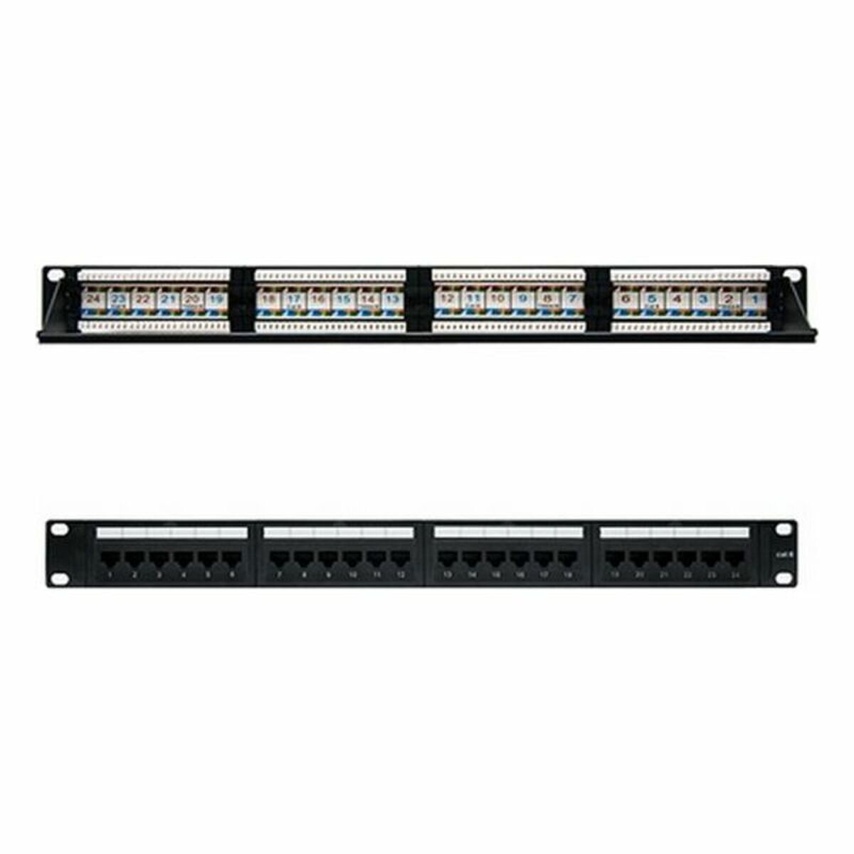 24-port UTP Category 6 Patch Panel NANOCABLE 10.21.3124 19″ RJ45 Black
