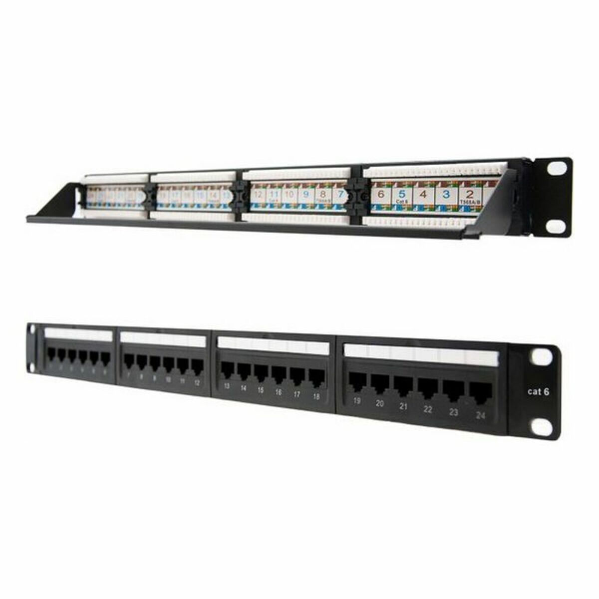 24-port UTP Category 6 Patch Panel NANOCABLE 10.21.3124 19″ RJ45 Black