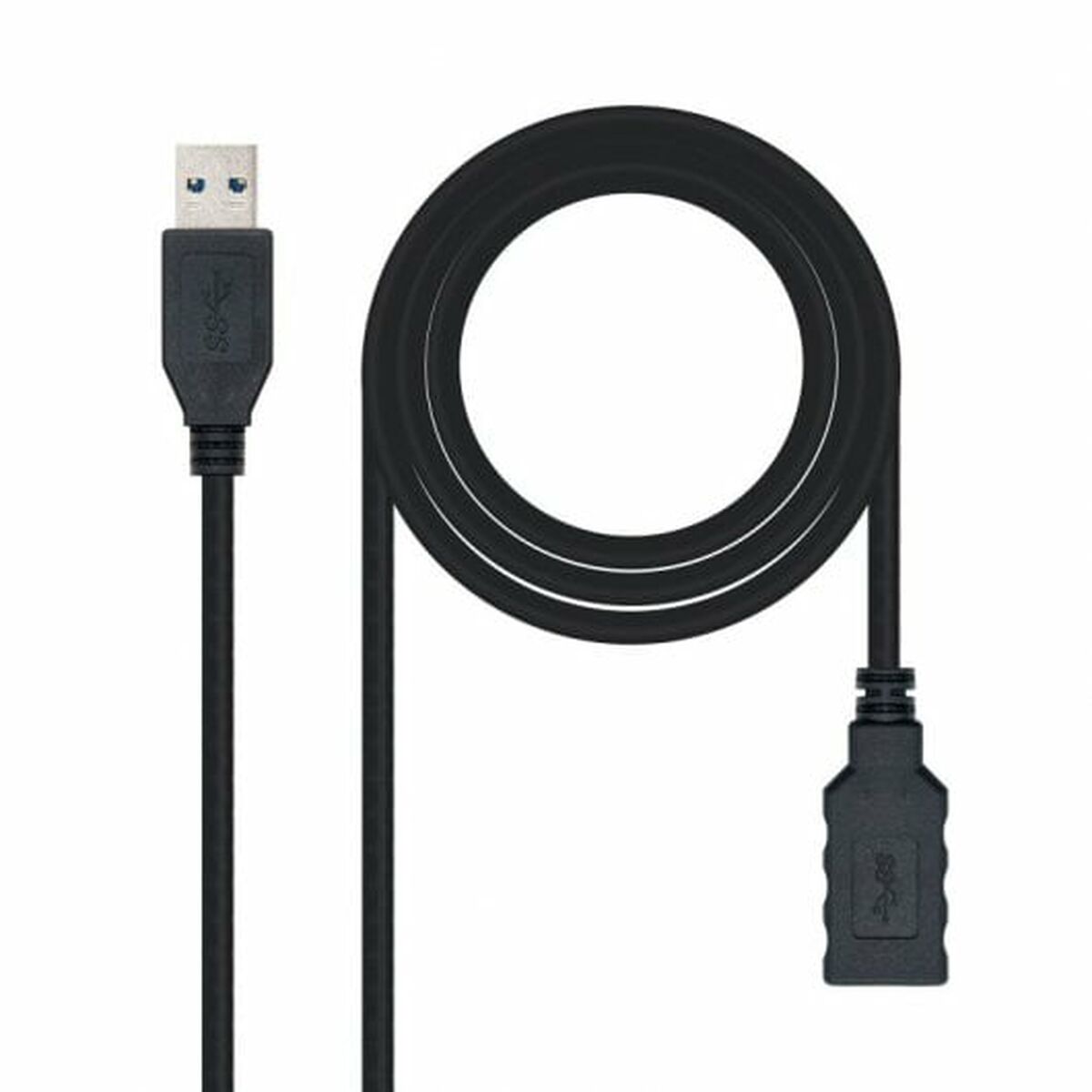 USB Cable NANOCABLE 10.01.0903-BK Black 3 m USB Cable NANOCABLE 10.01.0903-BK Black 3 m