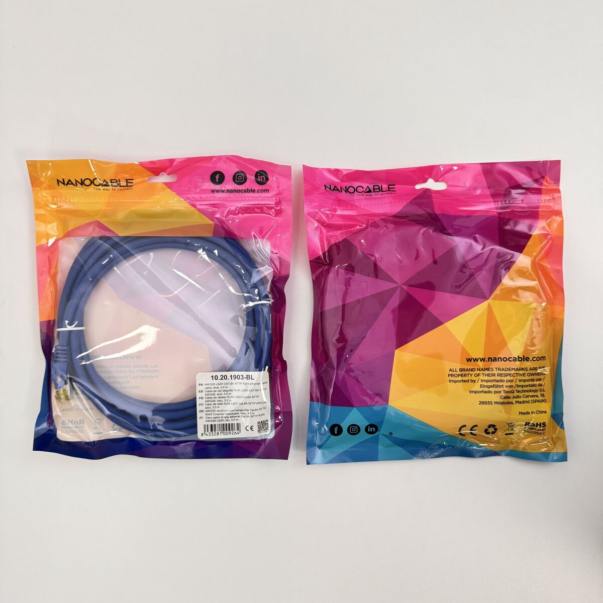 Power Cord NANOCABLE 10.20.1903-BL 3 m Blue Black