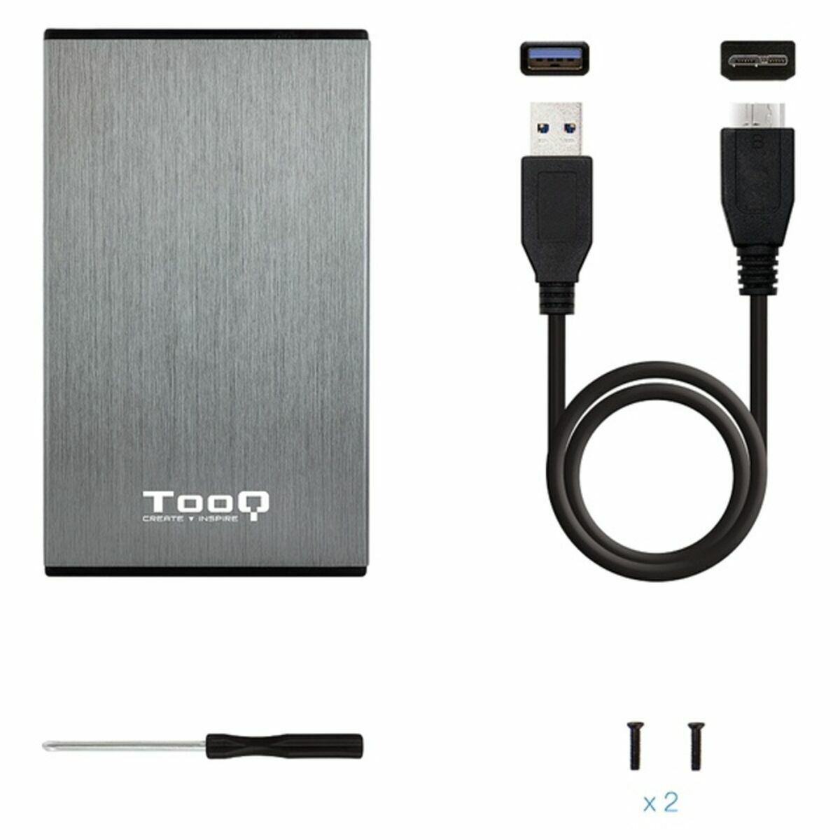 External Box TooQ TQE-2527G 2,5″ SATA USB 3.0 Grey Black/Grey 2,5″