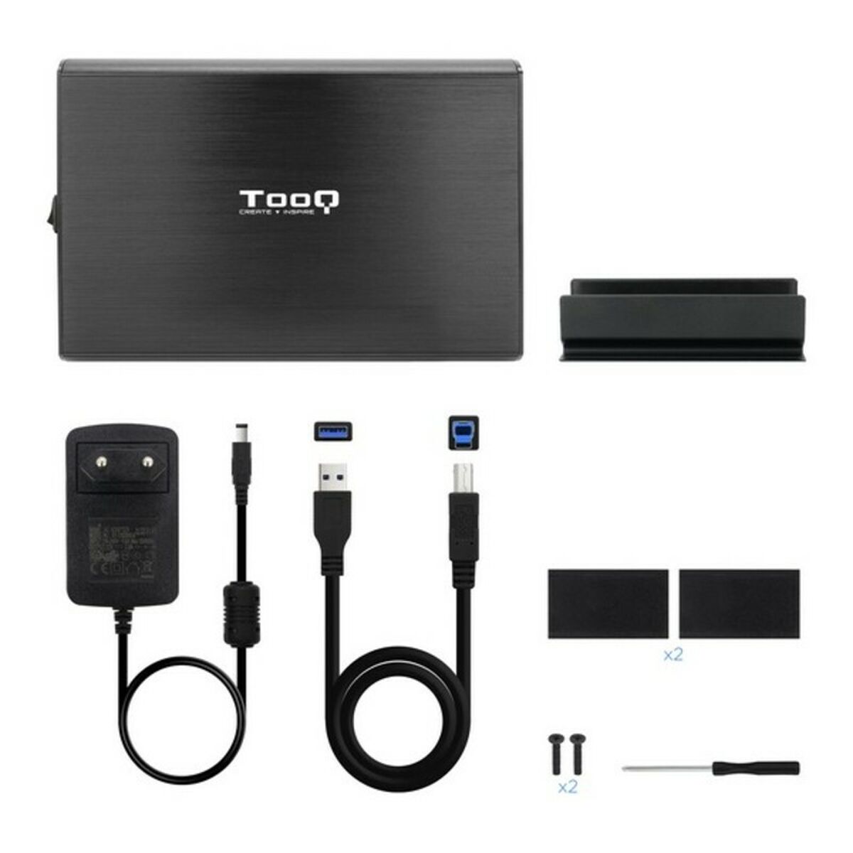Hard drive case TooQ TQE-3531B 3,5″ USB 3.0 Black 3,5″