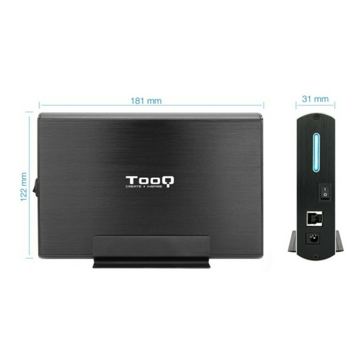Hard drive case TooQ TQE-3531B 3,5″ USB 3.0 Black 3,5″